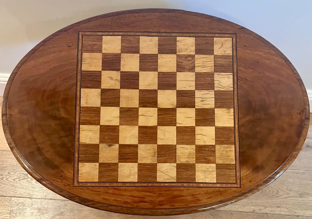 Victorian Walnut Chess Table View III