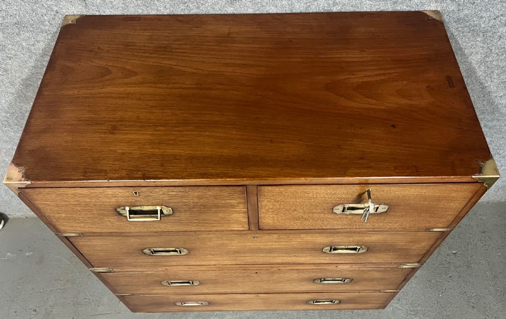 Antique Mahogany Campaign Chest of Drawers View II