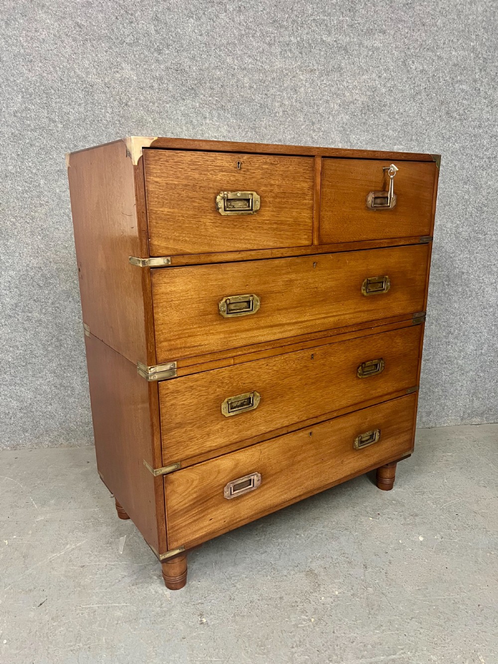 Antique Mahogany Campaign Chest of Drawers
