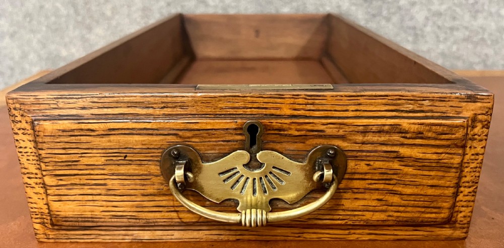 Small Maples & Co. Oak Pedestal Desk View XIII