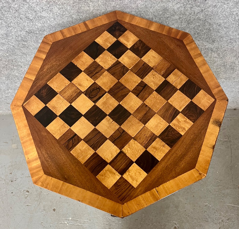 Antique Mahogany & inlaid Chess Table View II