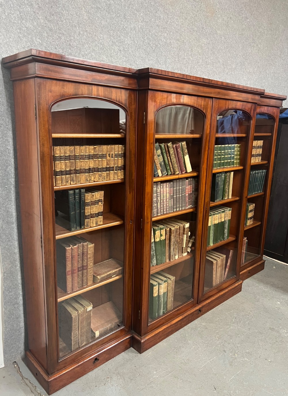 Substantial Victorian Mahogany Breakfront Bookcase View II