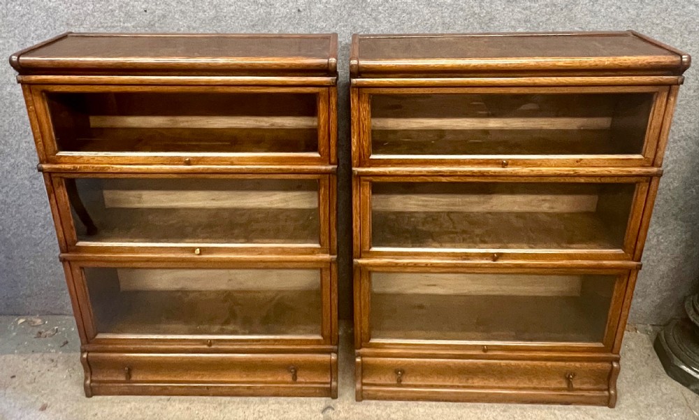 Pair of Globe Wernicke Oak Bookcases View II