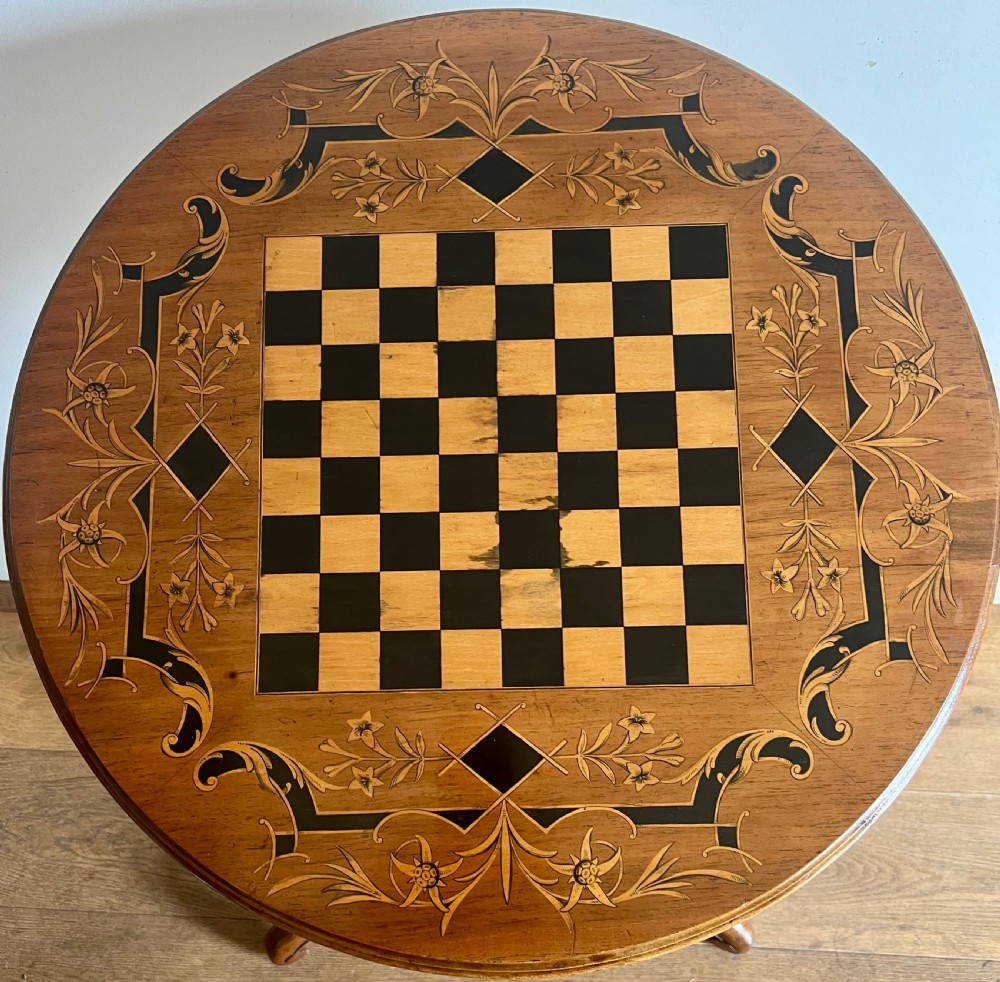 Walnut & Inlaid Sorento Chess Table View III