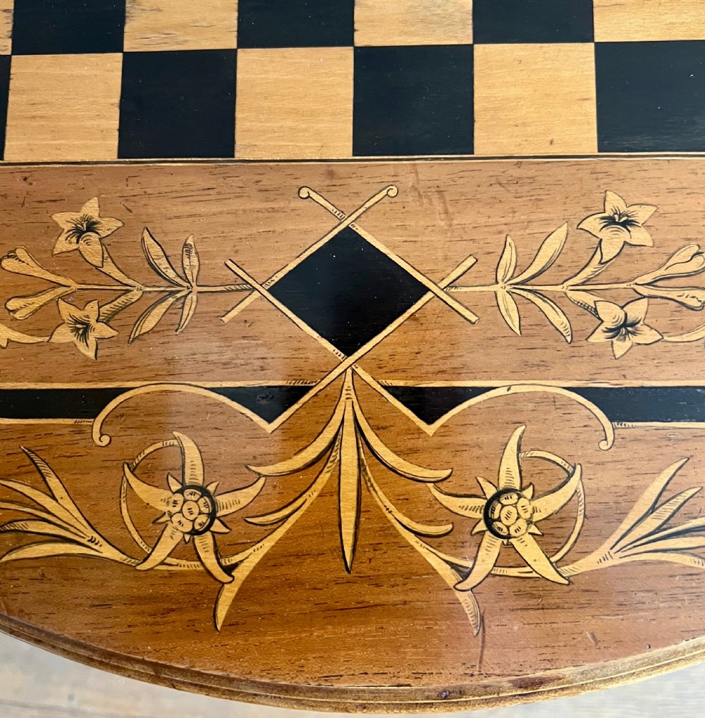 Walnut & Inlaid Sorento Chess Table View IV