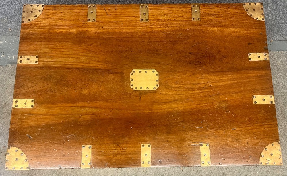 19th.Century Teak Campaign Trunk View II