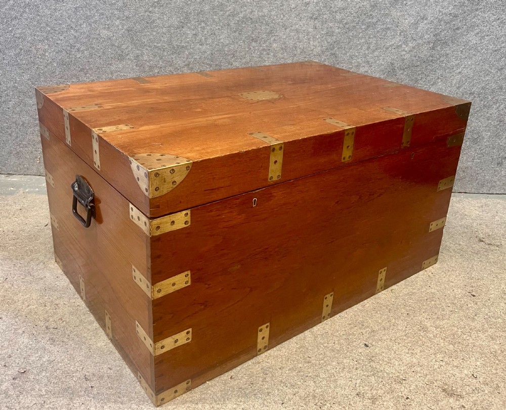 19th.Century Teak Campaign Trunk View III