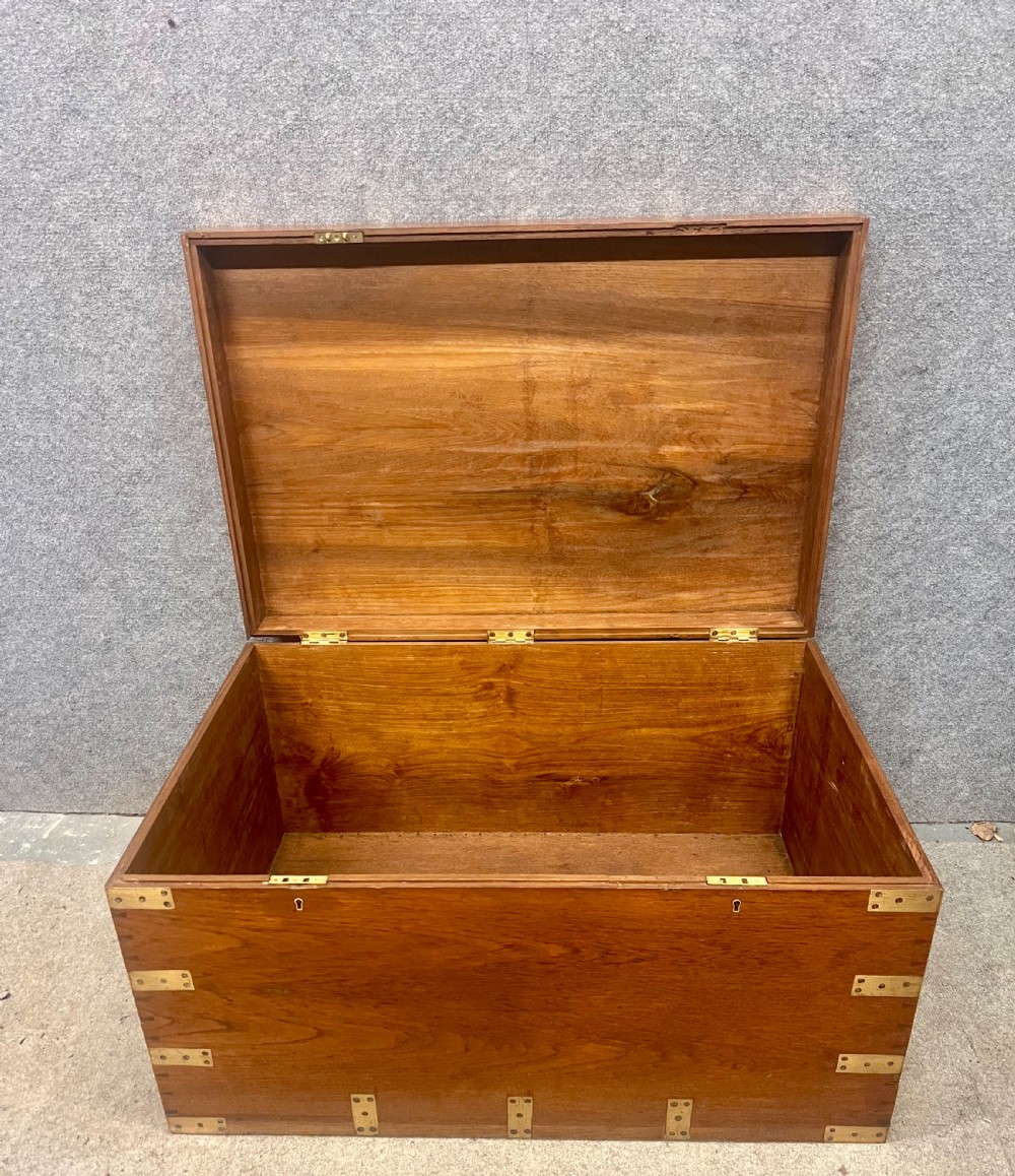 19th.Century Teak Campaign Trunk View IV