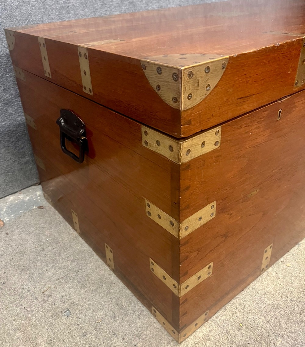 19th.Century Teak Campaign Trunk View VI