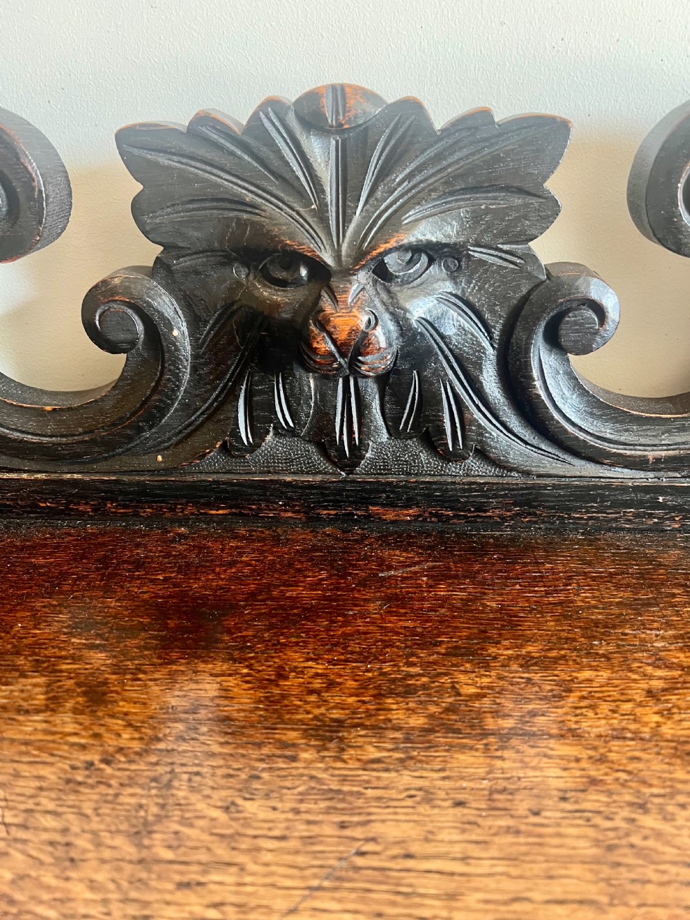Victorian Carved Oak Hall Seat View V