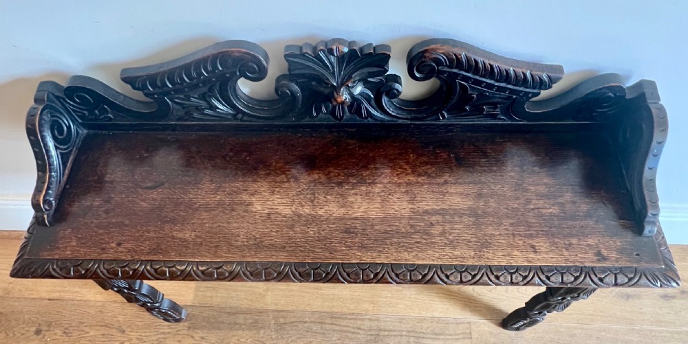 Victorian Carved Oak Hall Seat View VII