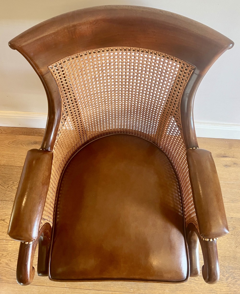 Good Quality Mahogany Bergere Library Desk Chair View VII