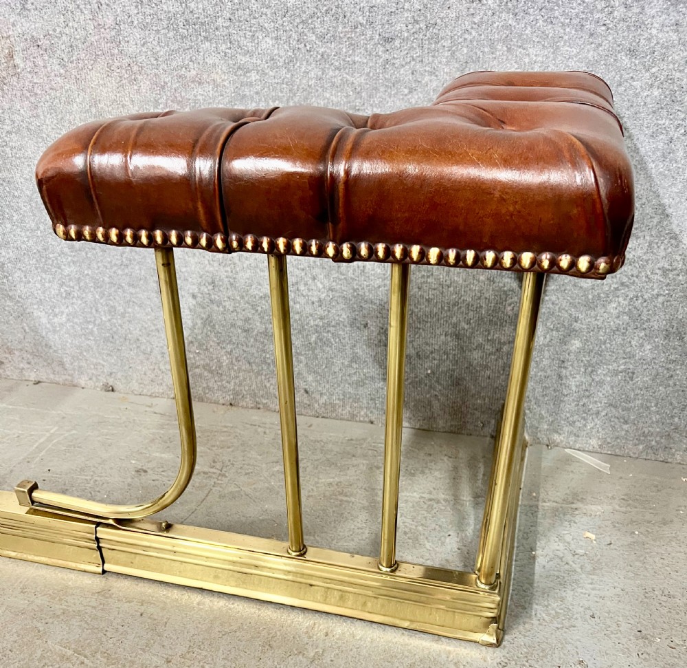 A Good Quality Extendable Brass and Leather Club Fender View IV