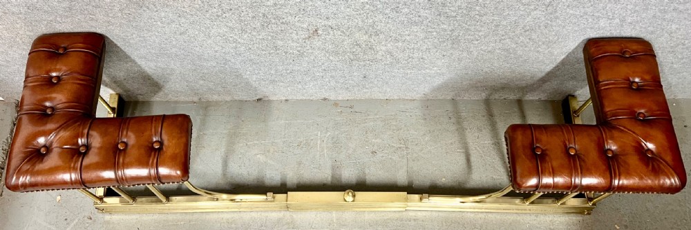 A Good Quality Extendable Brass and Leather Club Fender View VI