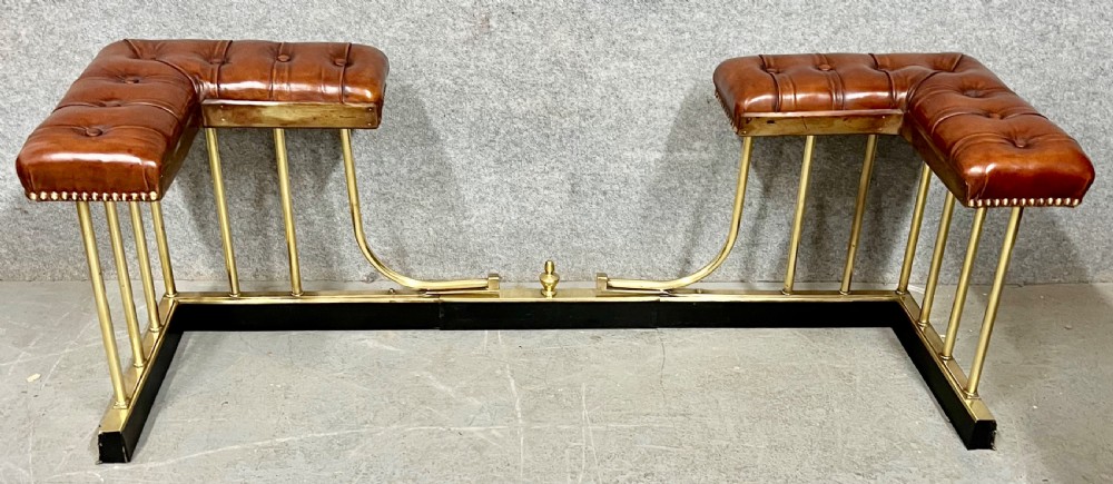A Good Quality Extendable Brass and Leather Club Fender View VIII