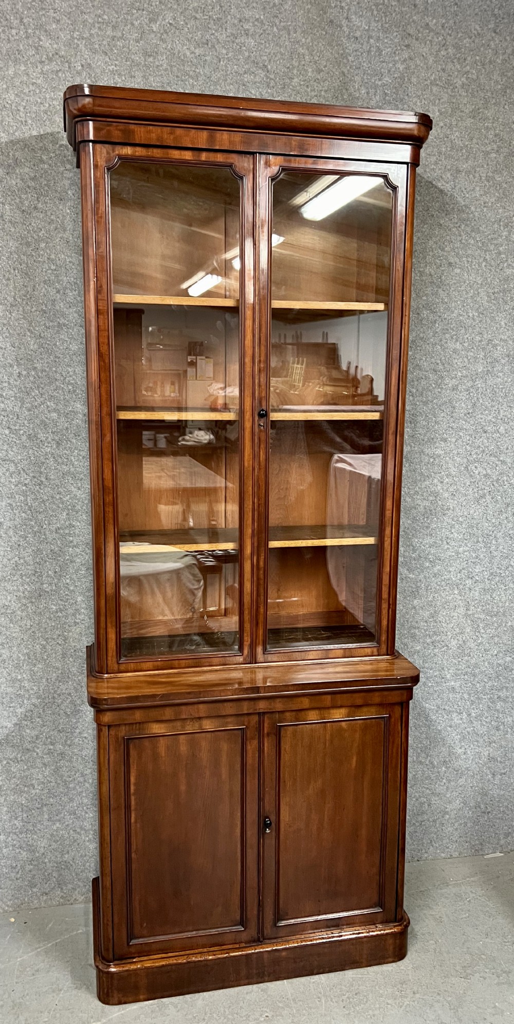Good Quality Victorian Slim Mahogany Bookcase