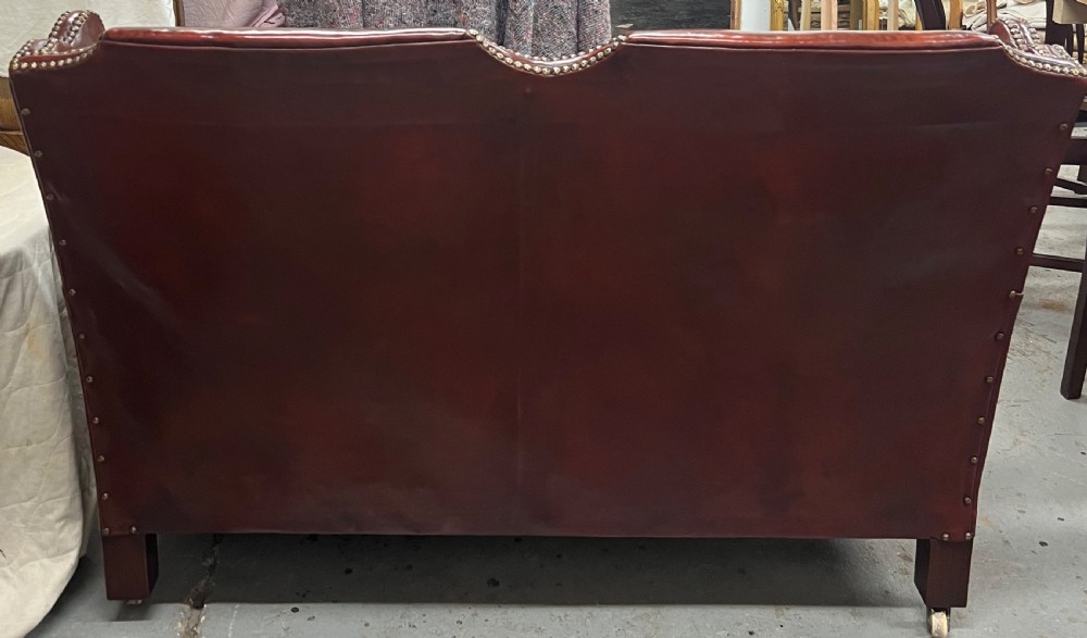 Antique 2 Seater Leather Club Settee View IV