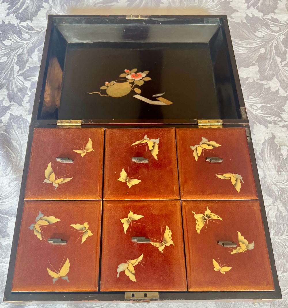 Japanese Yosegi & Lacquered Trinket Box View III