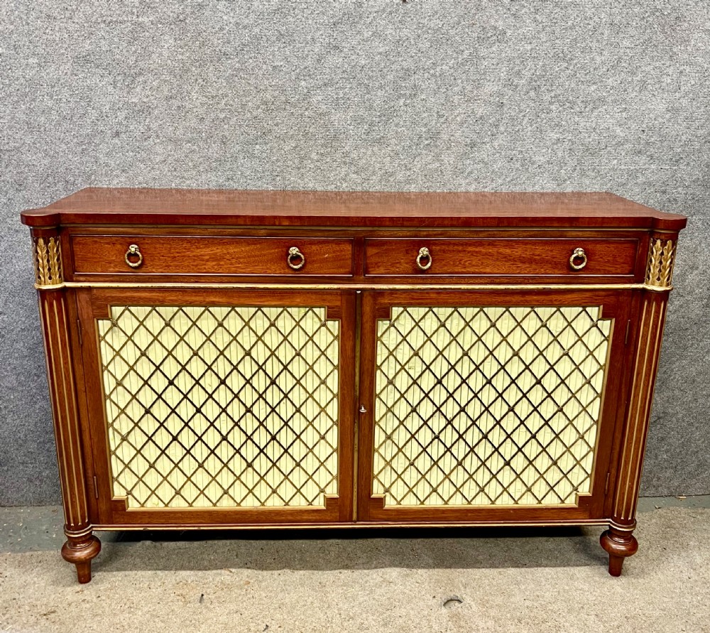 Attractive Regency Style Mahogany & Gilded Side Cabinet