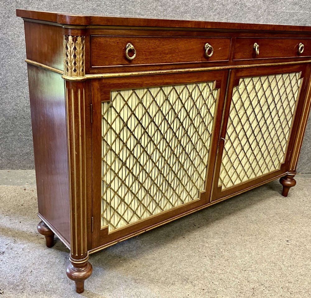 Attractive Regency Style Mahogany & Gilded Side Cabinet View VI