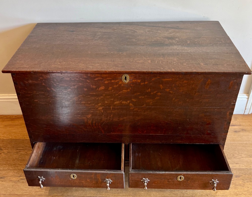 18th.C. Medullary Oak Mule Chest Coffer View II