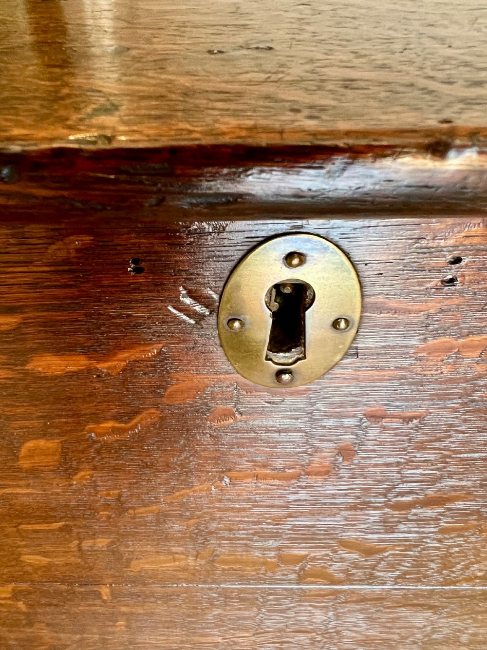 18th.C. Medullary Oak Mule Chest Coffer View VII