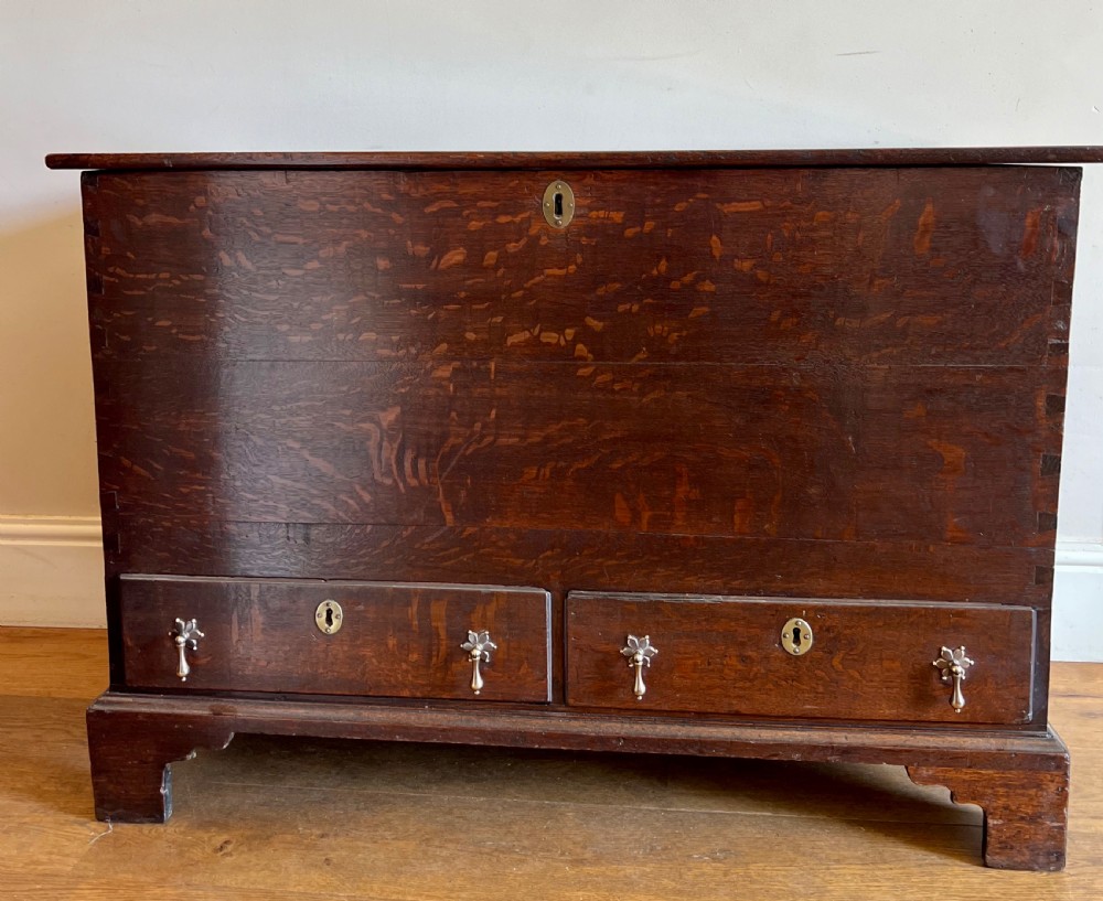 18th.C. Medullary Oak Mule Chest Coffer View IX