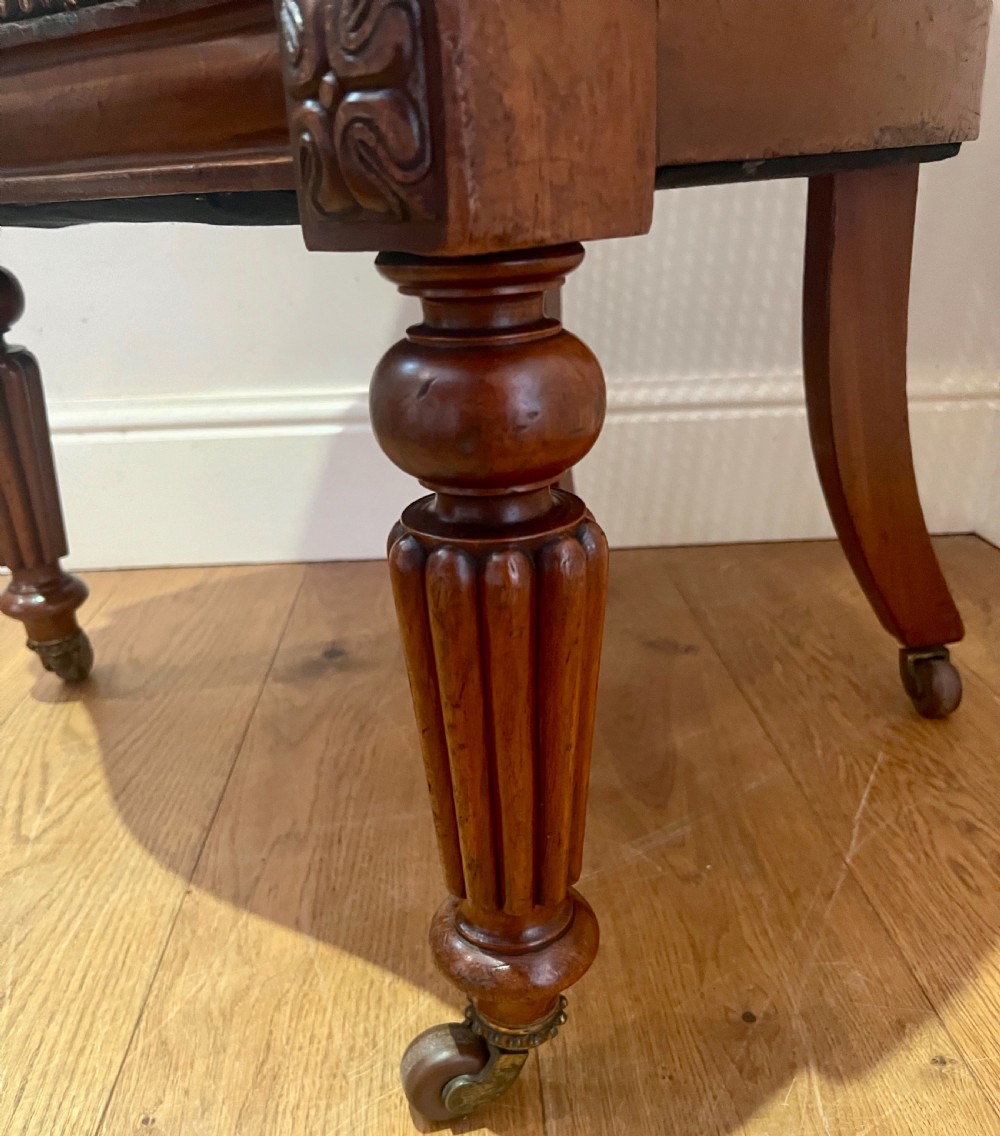 19th Century Mahogany Bergere Library Desk Chair View VI