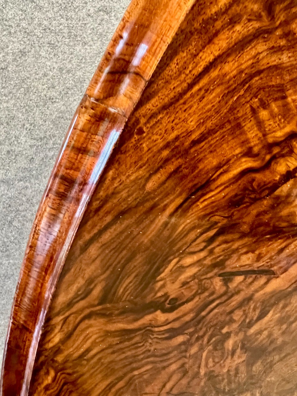 Small Victorian Beautifully Figured Walnut Oval Loo Centre or Dining Table View V