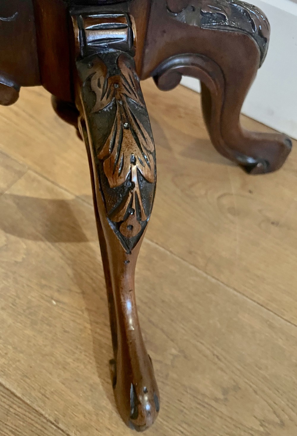 Antique Walnut & Inlaid Chess Table View VI