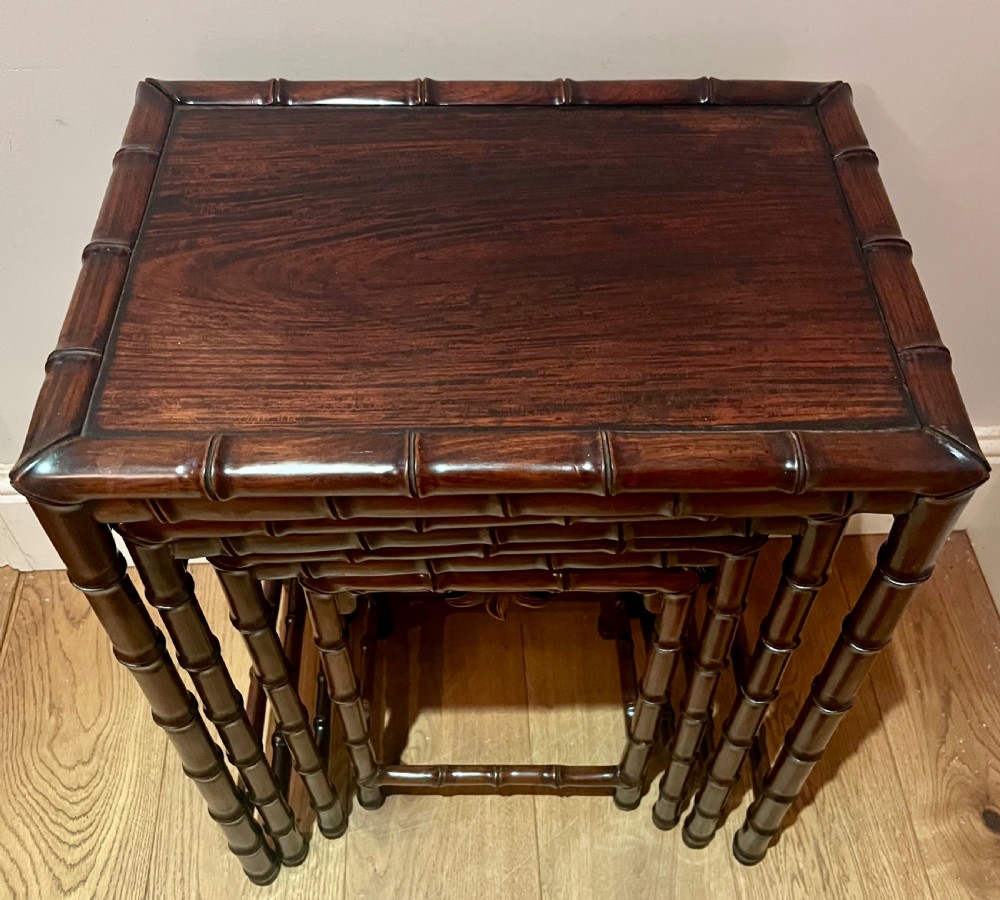Antique Chinese Padouk Nest of 4 Tables View III