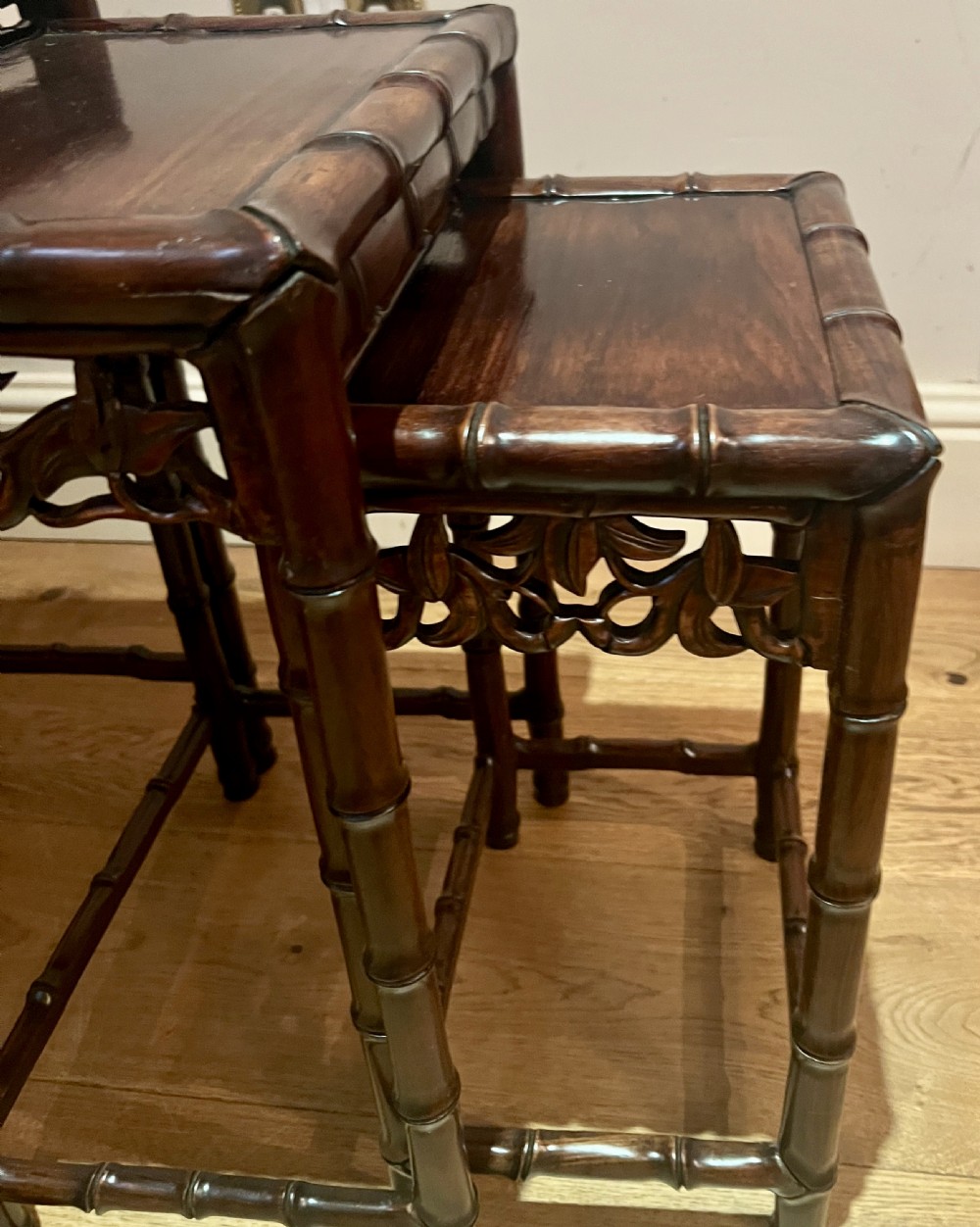 Antique Chinese Padouk Nest of 4 Tables View IX