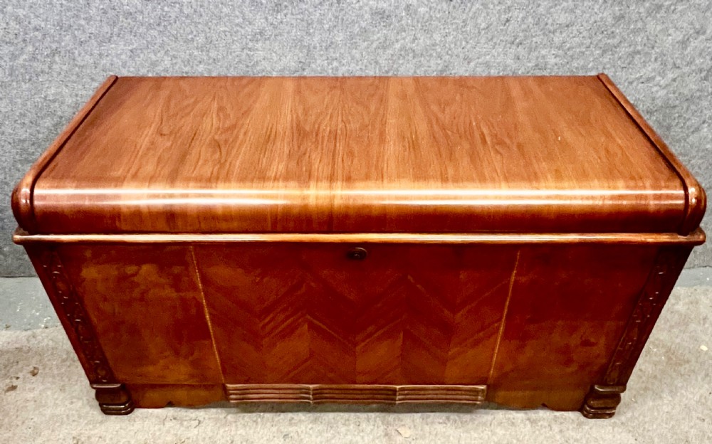 Art Deco Walnut Ottoman Trunk View II
