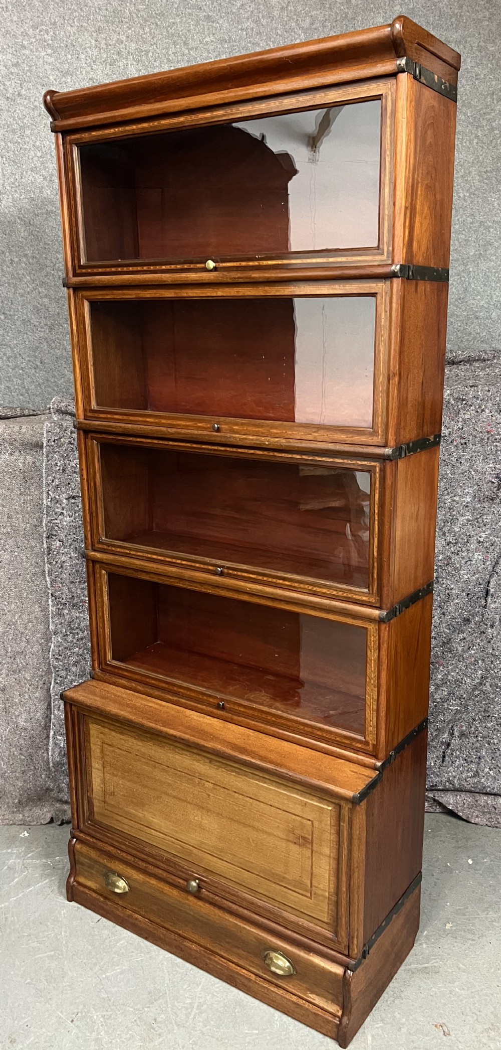 Mahogany & Inlaid Globe Wernicke Bookcase