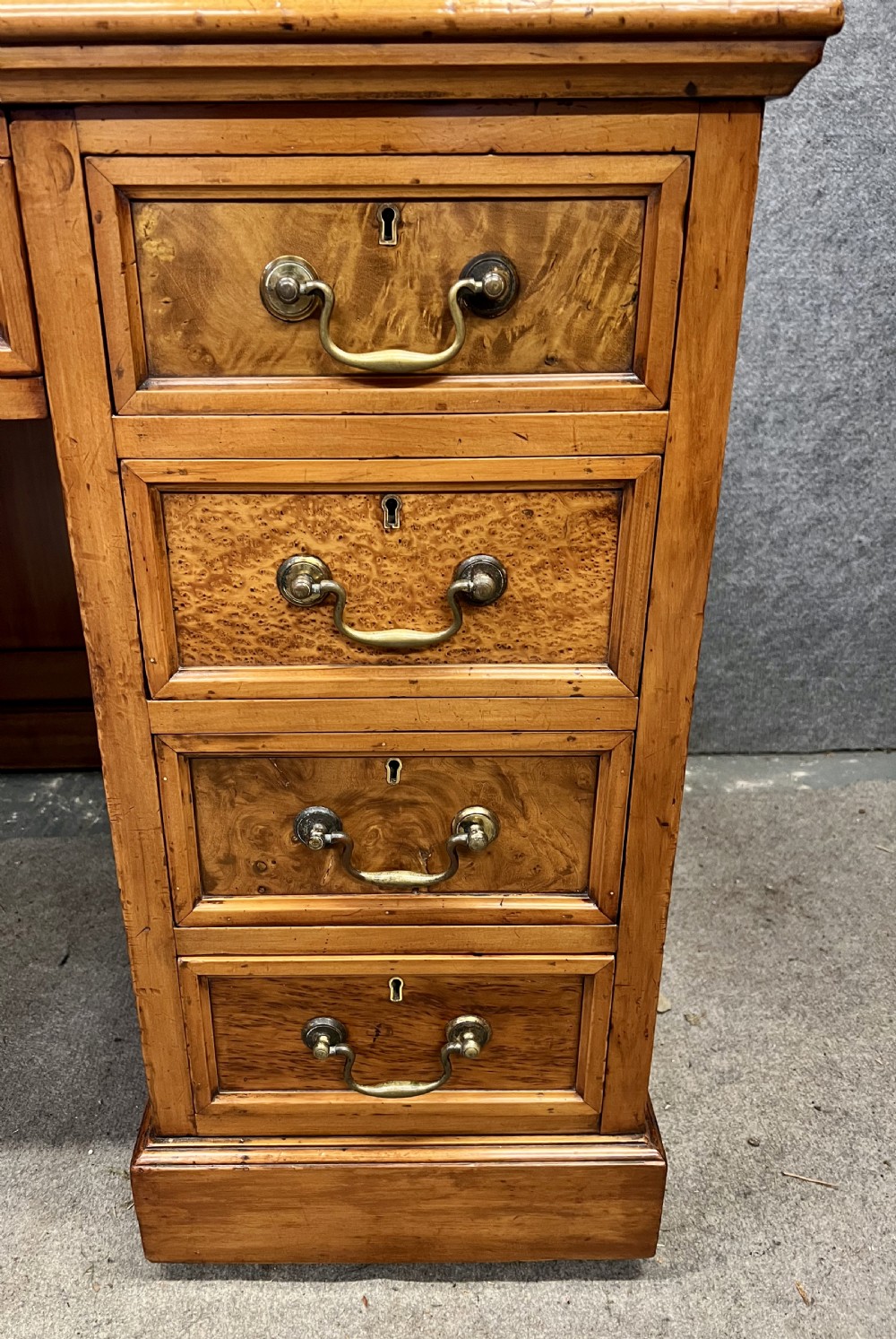Unusual Freestanding Antique Specimen Wood Desk View IV