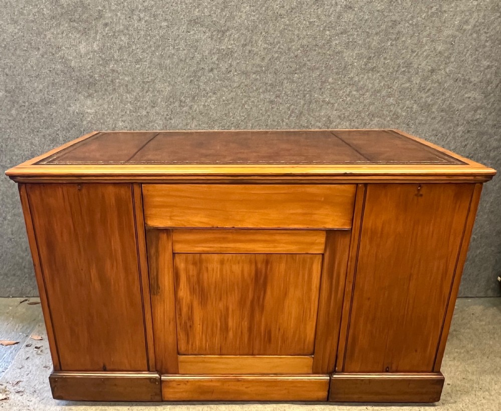 Unusual Freestanding Antique Specimen Wood Desk View IX
