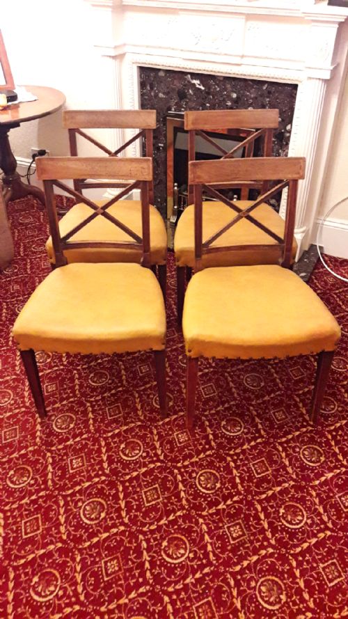 set 4 sheraton period mahogany chairs - CATEGORY: ANTIQUE CHAIRS - DATED 18TH CENTURY