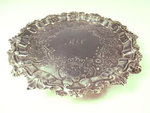 george iii hallmarked sterling silver salver 1761 - CATEGORY: ANTIQUE SILVER - DATED GEORGIAN
