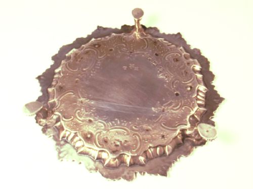 GEORGE III HALLMARKED STERLING SILVER SALVER 1761 - ADDITIONAL PHOTO 4