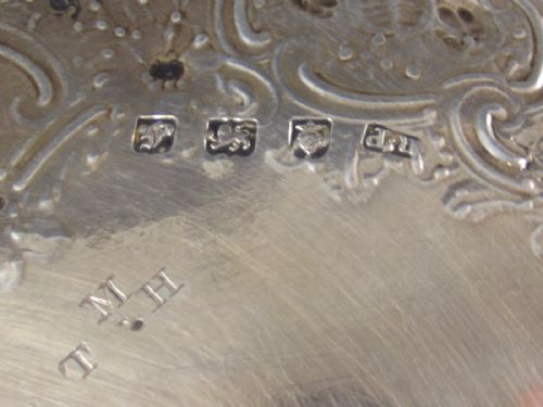 GEORGE III HALLMARKED STERLING SILVER SALVER 1761 - ADDITIONAL PHOTO 5