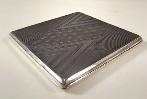 ENGLISH STERLING SILVER HALLMARKED ART DECO CIGARETTE CASE 1931 - ADDITIONAL PHOTO 2