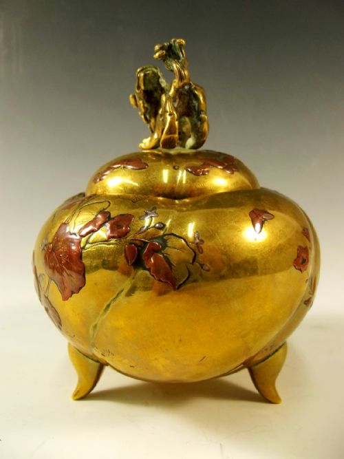 JAPANESE ONLAID MIXED METAL KORO MEIJI PERIOD - ADDITIONAL PHOTO 1