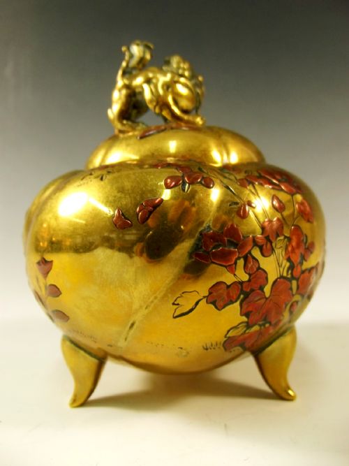 JAPANESE ONLAID MIXED METAL KORO MEIJI PERIOD - ADDITIONAL PHOTO 2
