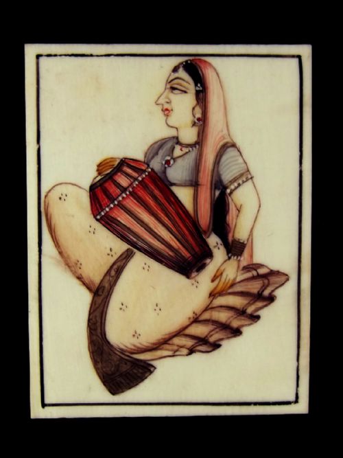 SET 5 PAINTED INDIAN MINIATURES ON IVORY 1900 - ADDITIONAL PHOTO 4