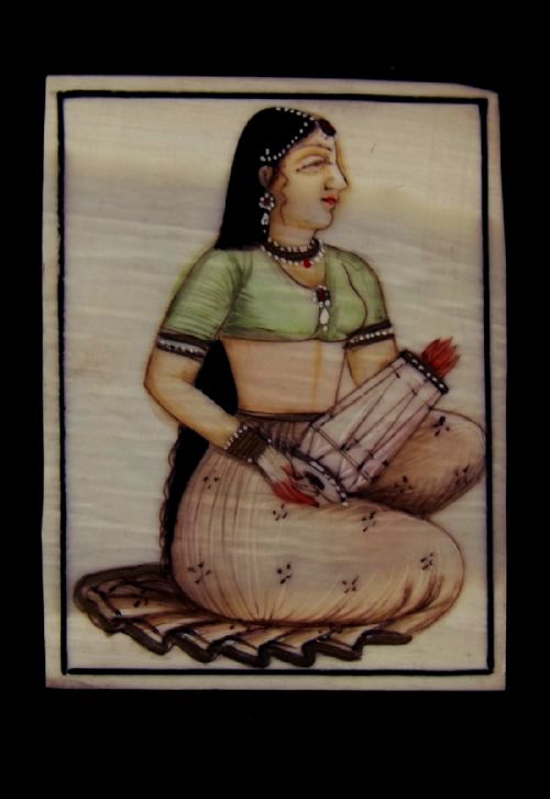 SET 5 PAINTED INDIAN MINIATURES ON IVORY 1900 - ADDITIONAL PHOTO 5