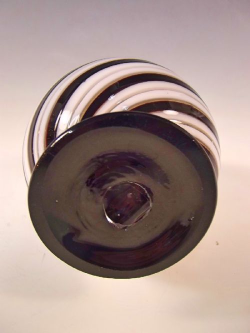 SEGUSO SOMMERSO BLACK WHITE CLEAR GLASS VASE MURANO - ADDITIONAL PHOTO 1