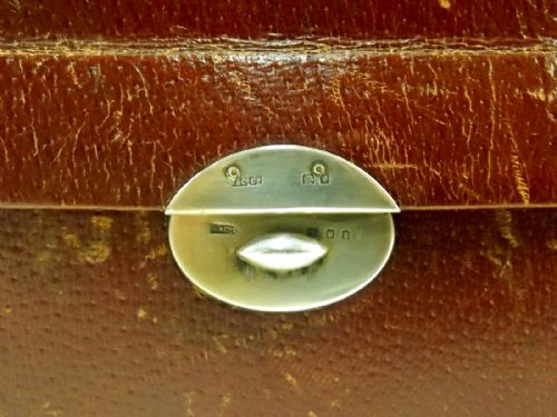 ASPREY MOROCCAN LEATHER SILVER GAMING BOX 1922 - ADDITIONAL PHOTO 4