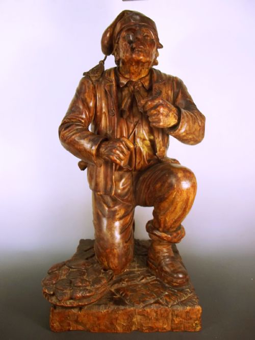 19th century carved fruit wood oyster seller - CATEGORY: ANTIQUE MISCELLANEOUS - DATED 1850
