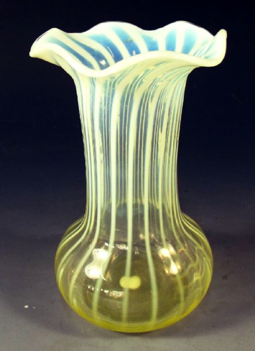 VICTORIAN POWELL STRAW OPAL GLASS BUD VASE - ADDITIONAL PHOTO 2