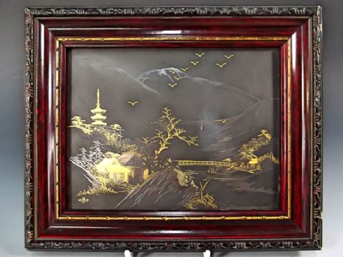PR JAPANESE FRAMED IRON KOMAI STYLE PLAQUES MEIJI PERIOD - ADDITIONAL PHOTO 3